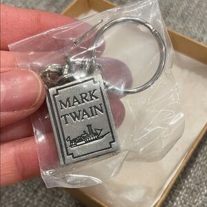 Mark Twain Silver Keychain
